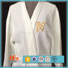 Vente en gros Polyester coton gaufre armure peignoir Kimono collier Spa Robe